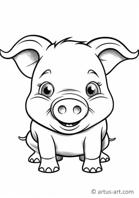 Söt gris målarbild